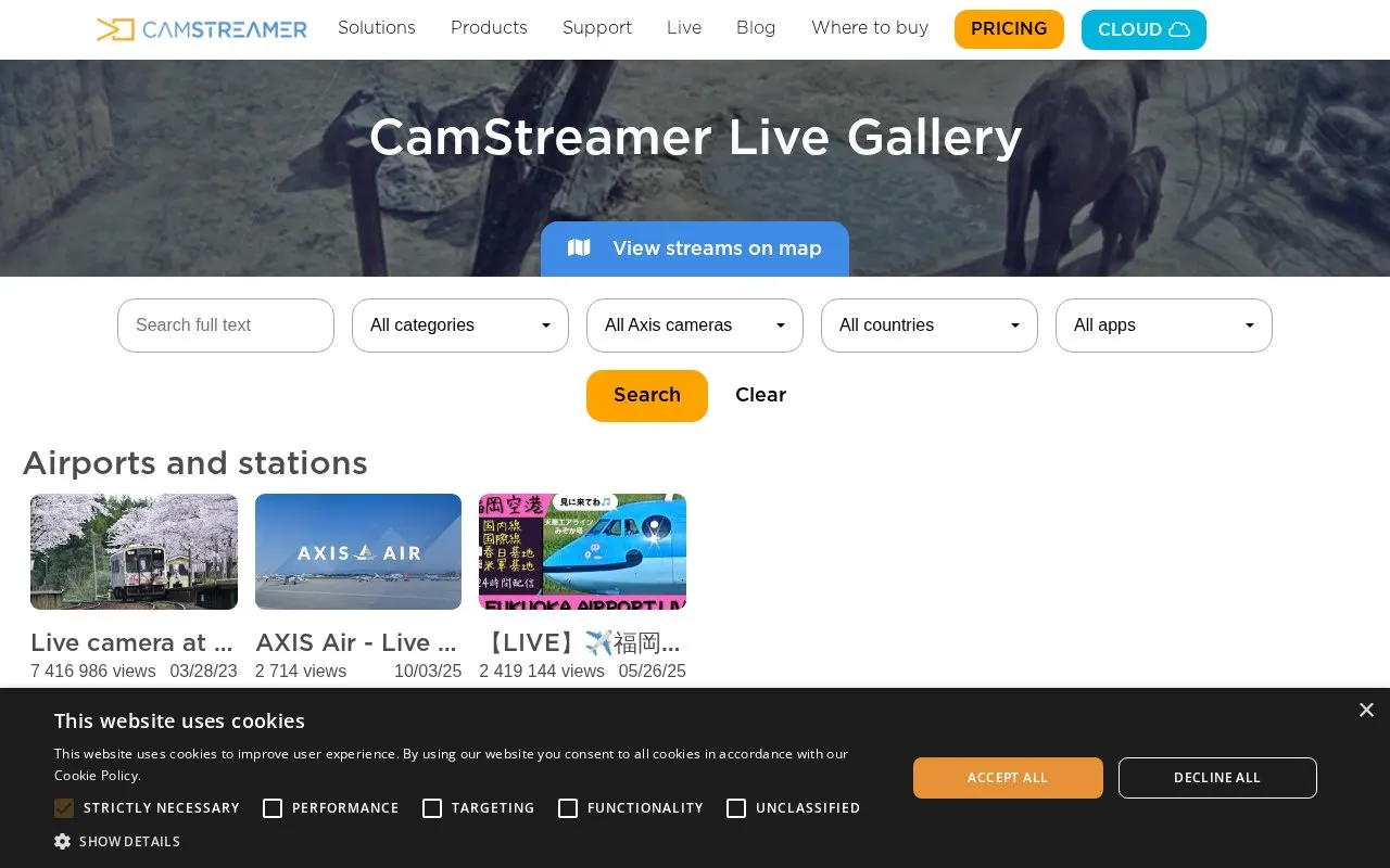 CamStreamer homepage screenshot