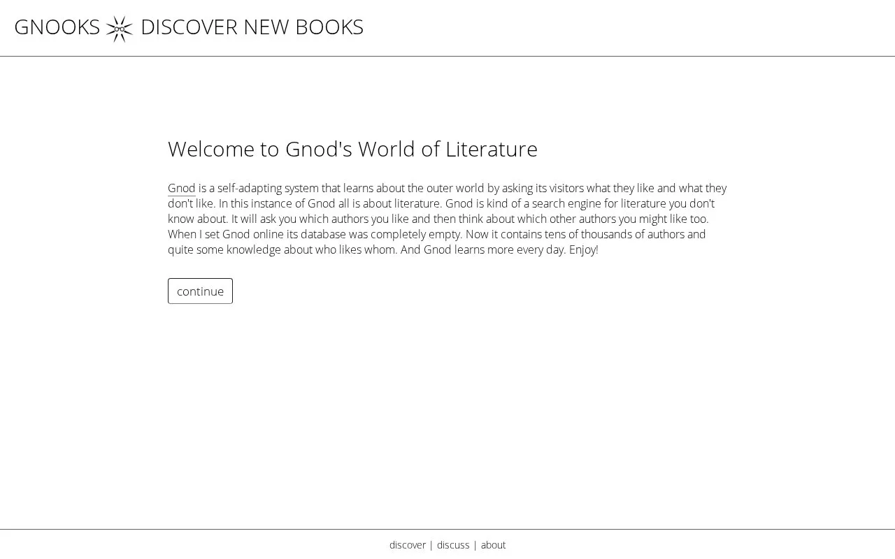 Gnooks homepage screenshot