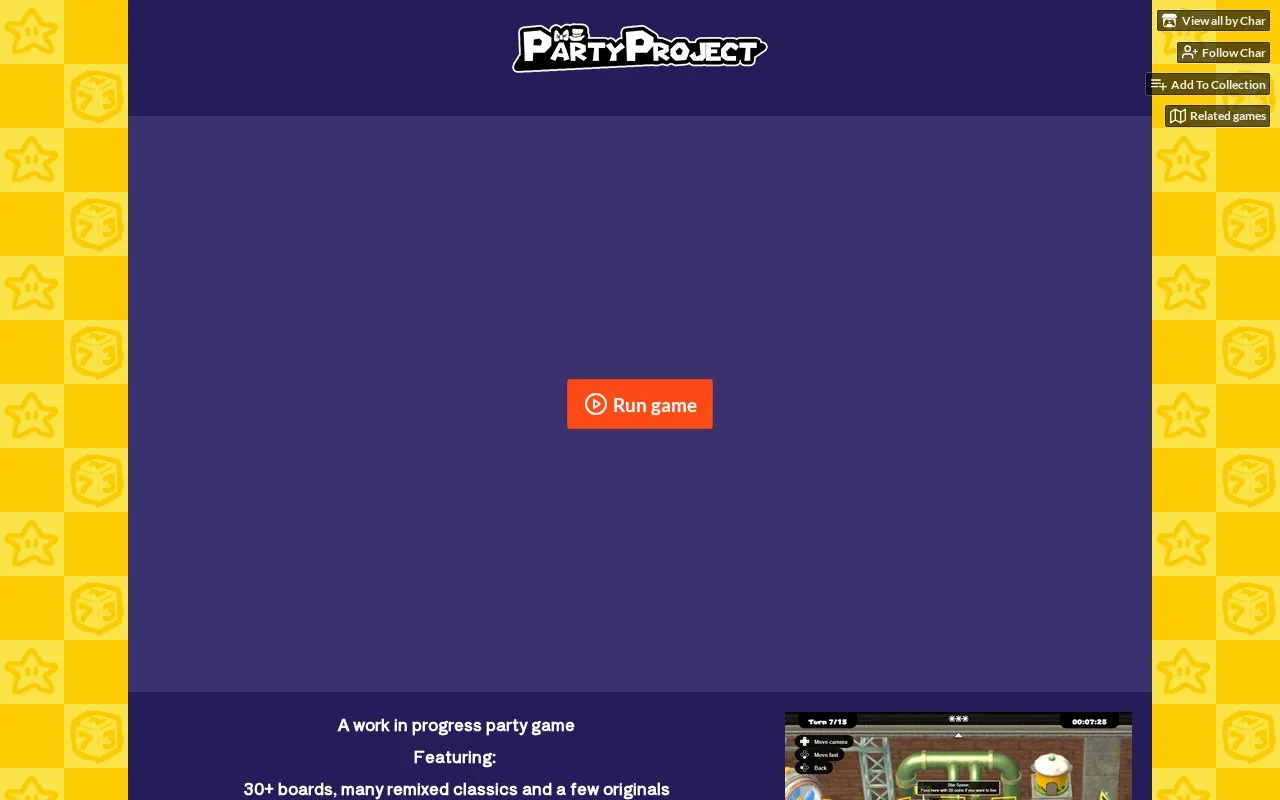 Party Project homepage screenshot