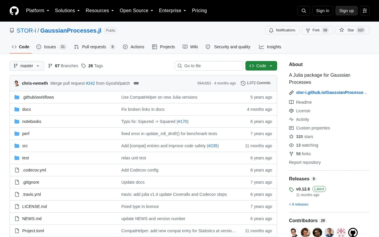 Gaussian Processes homepage screenshot