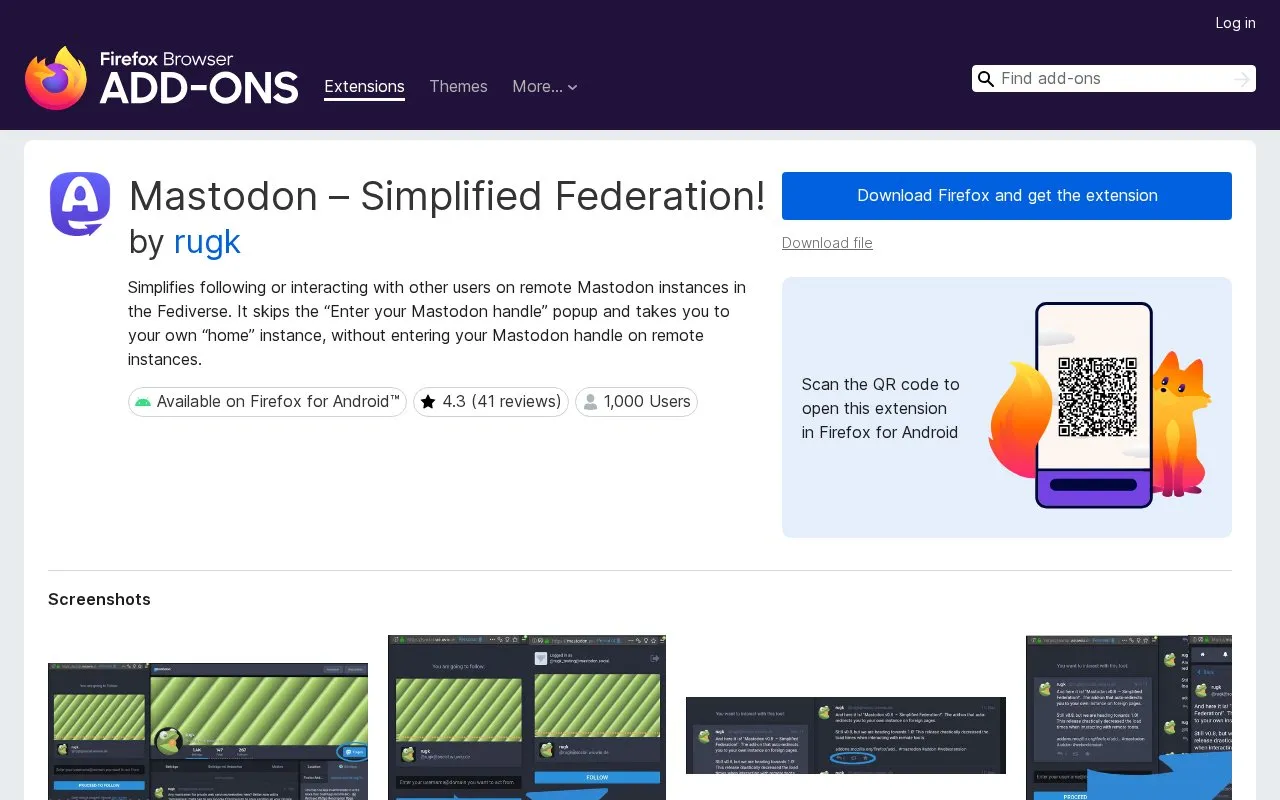Mastodon homepage screenshot