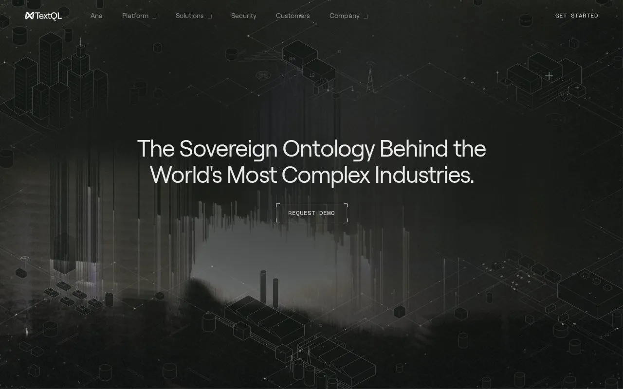 TextQL homepage screenshot