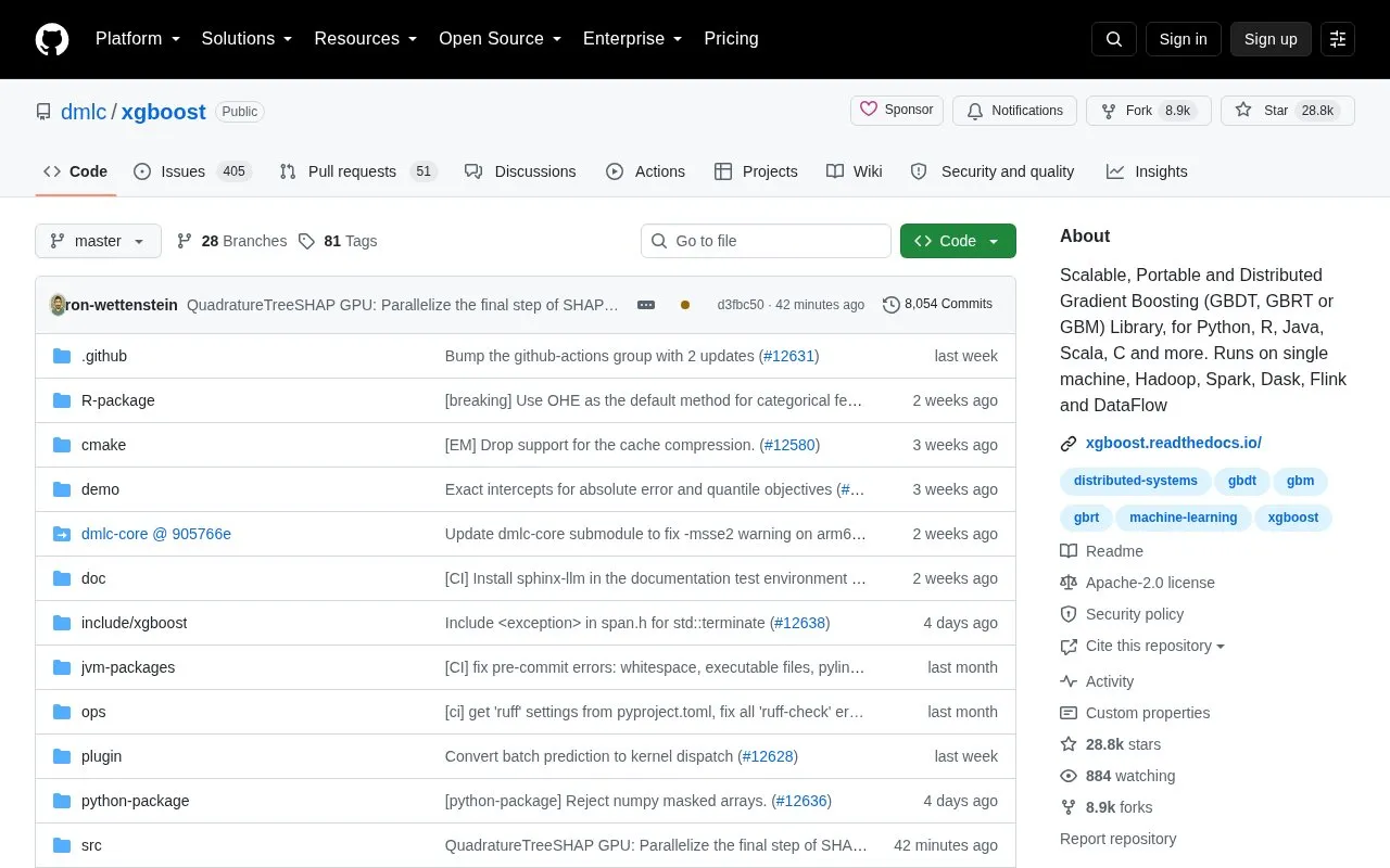 XGBoost homepage screenshot