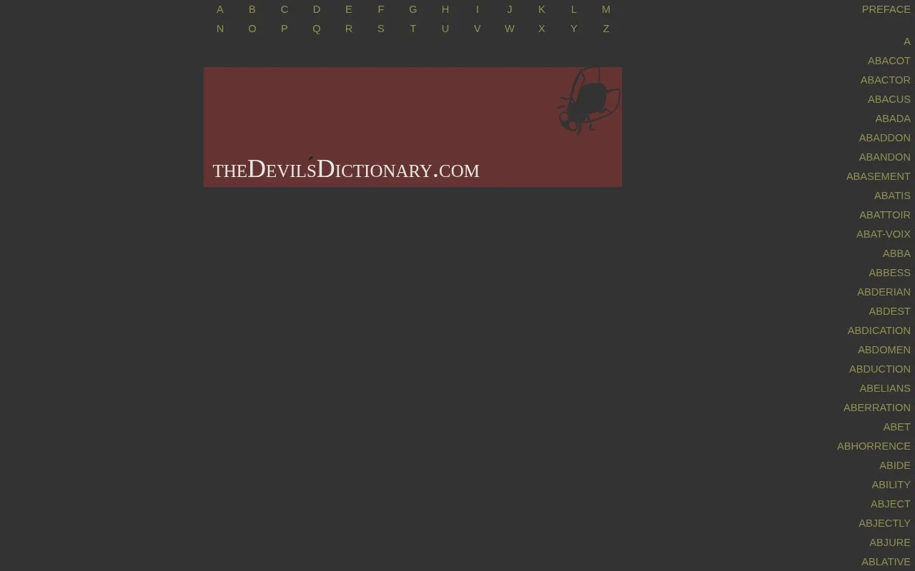 TheDevilsDictionary homepage screenshot