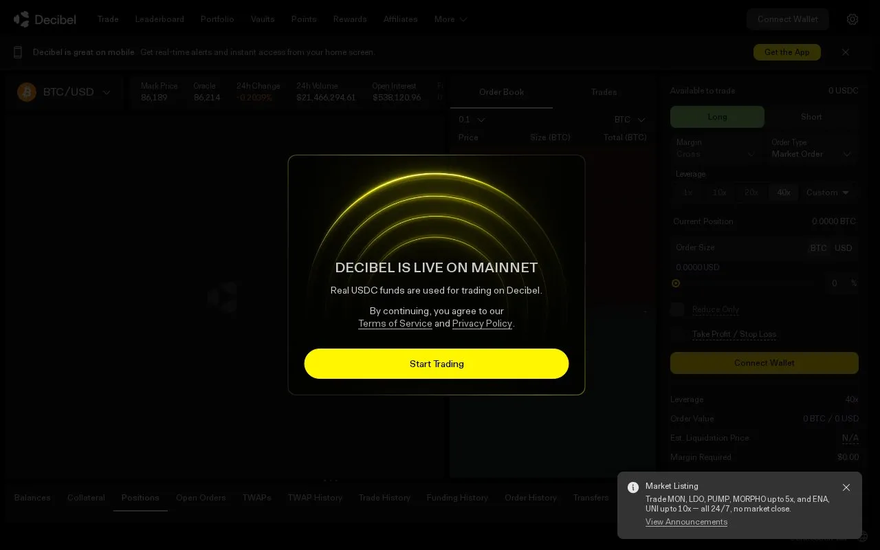 Decibel homepage screenshot