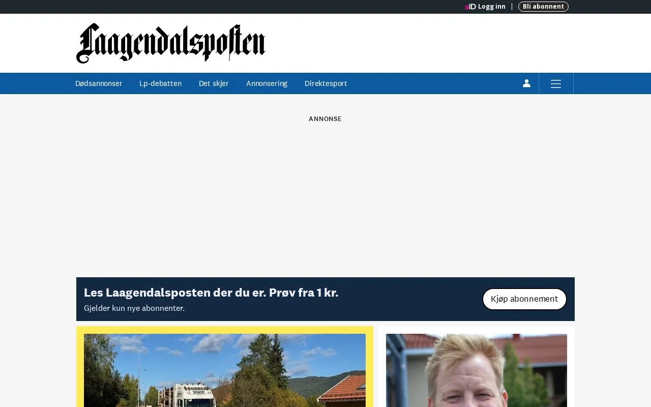 Laagendalsposten homepage screenshot