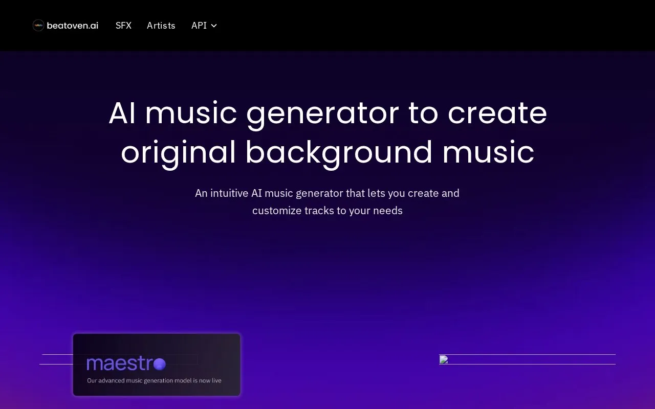 beatoven.ai homepage screenshot