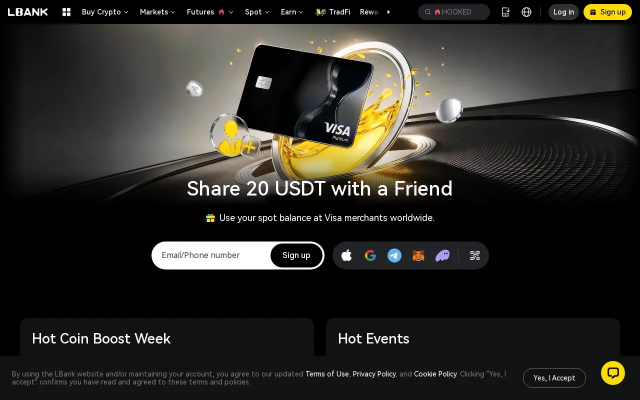 LBank homepage screenshot