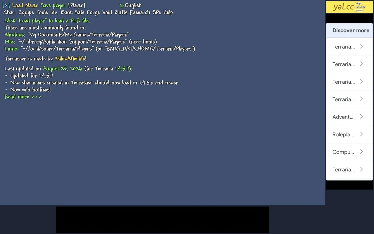 Terrasavr homepage screenshot