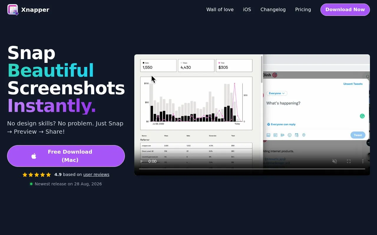 Xnapper homepage screenshot