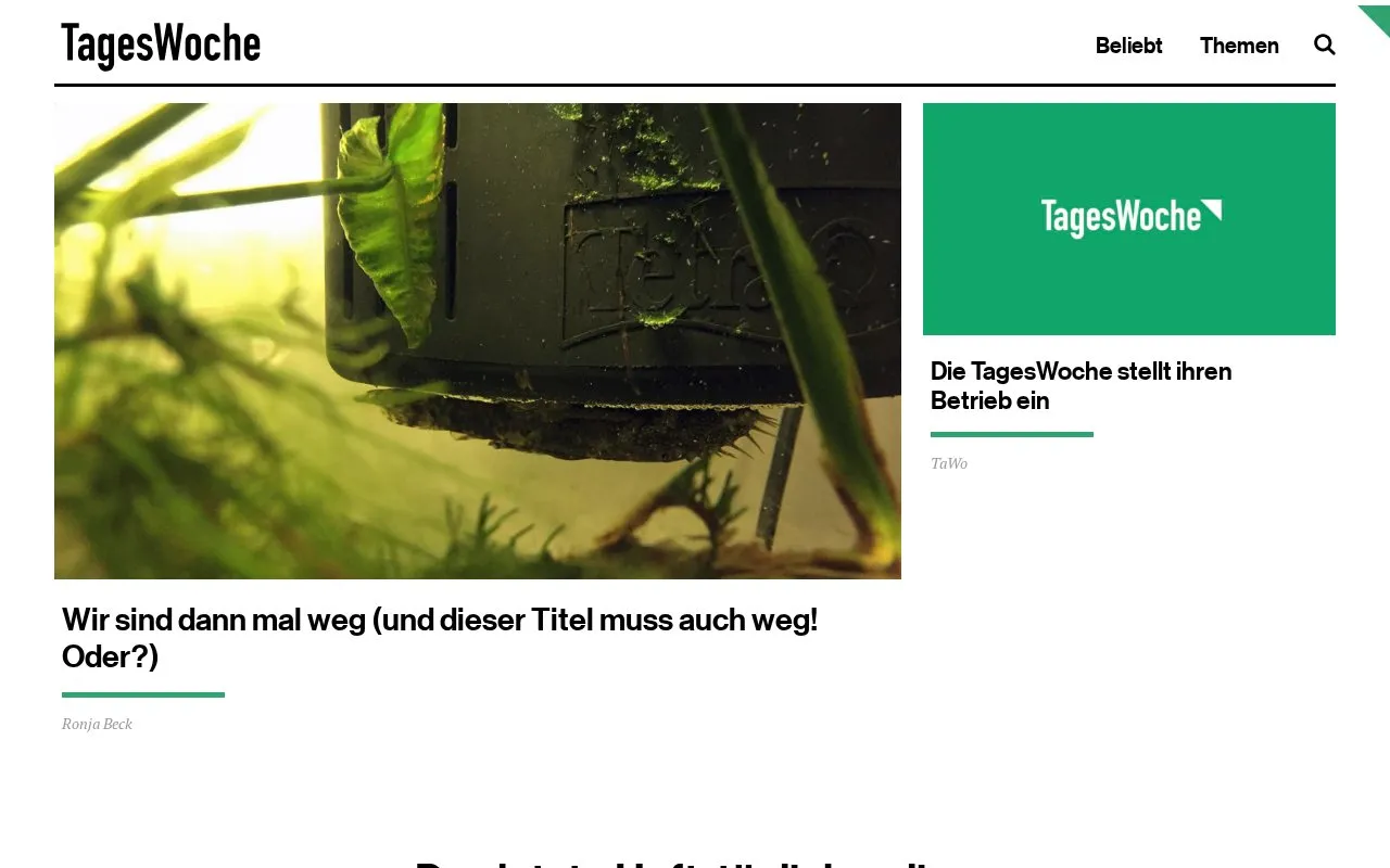 TagesWoche homepage screenshot