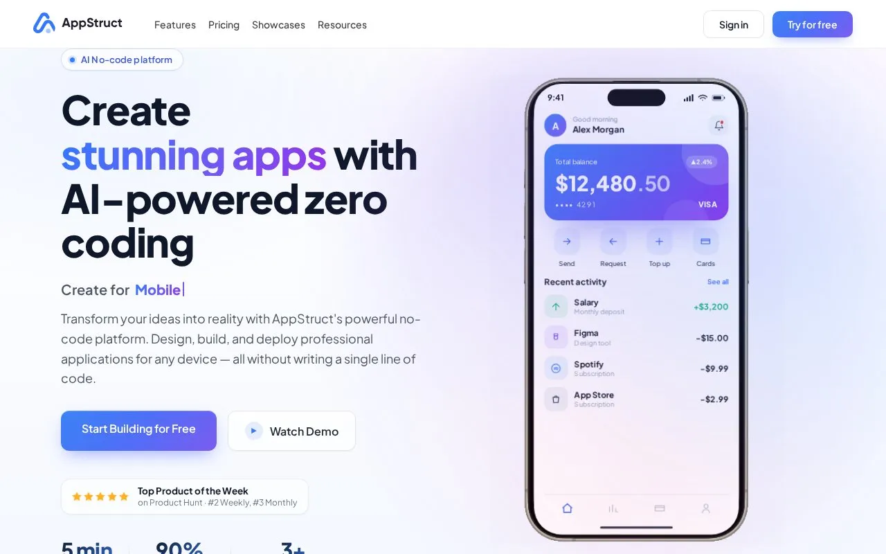 AppStruct homepage screenshot