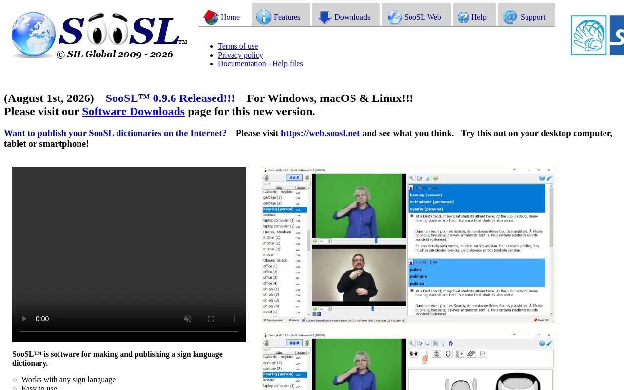SooSL homepage screenshot