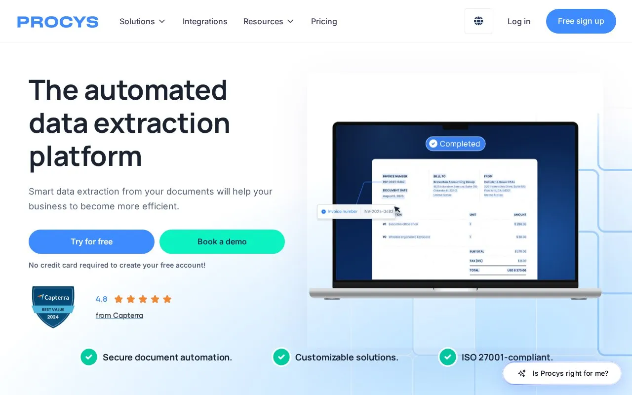 Procys homepage screenshot