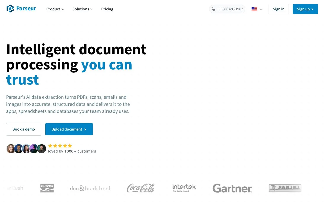 Parseur homepage screenshot