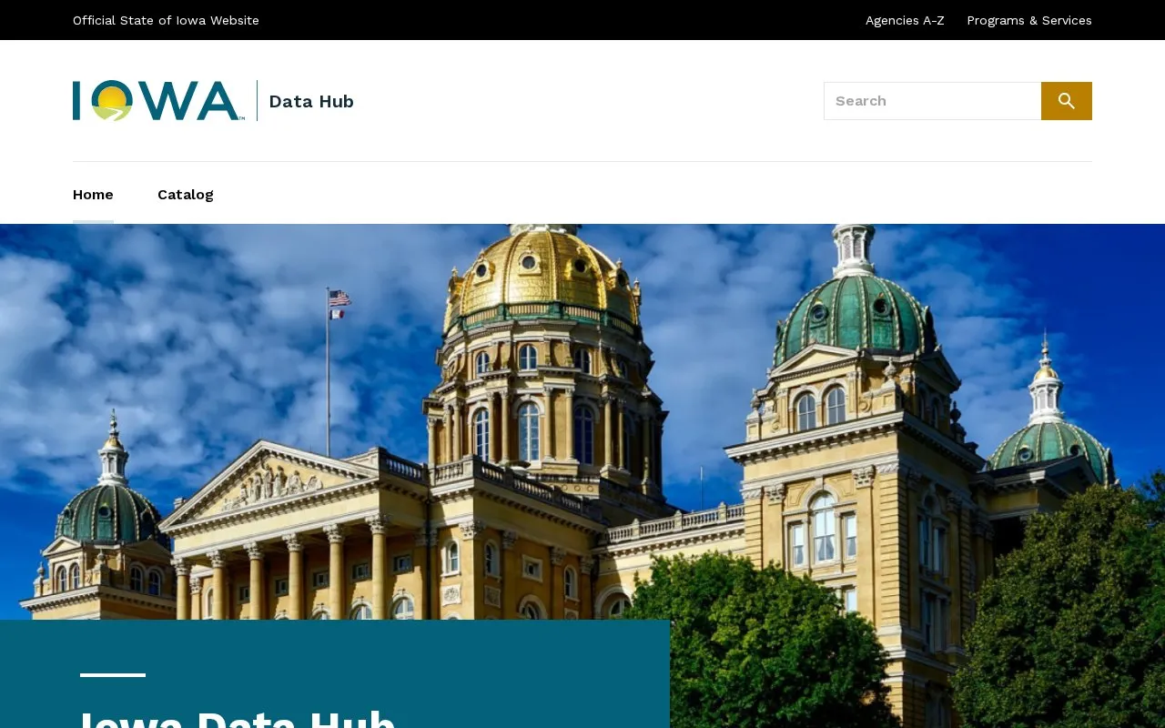 data.iowa.gov homepage screenshot