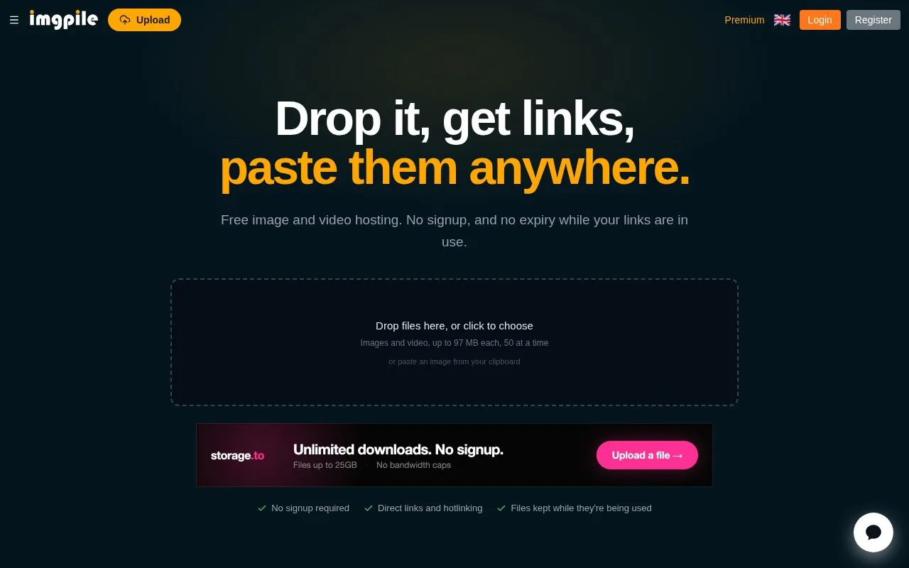imgpile homepage screenshot