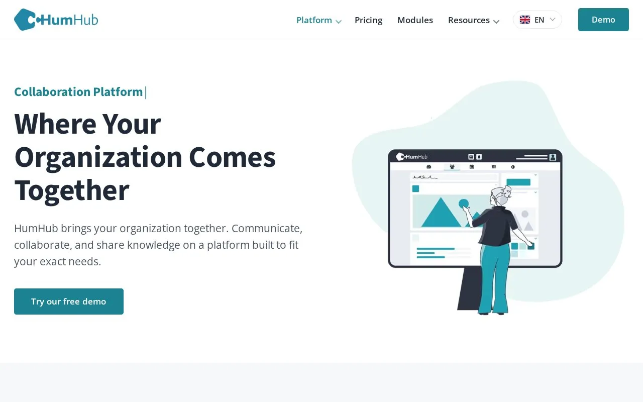 HumHub homepage screenshot