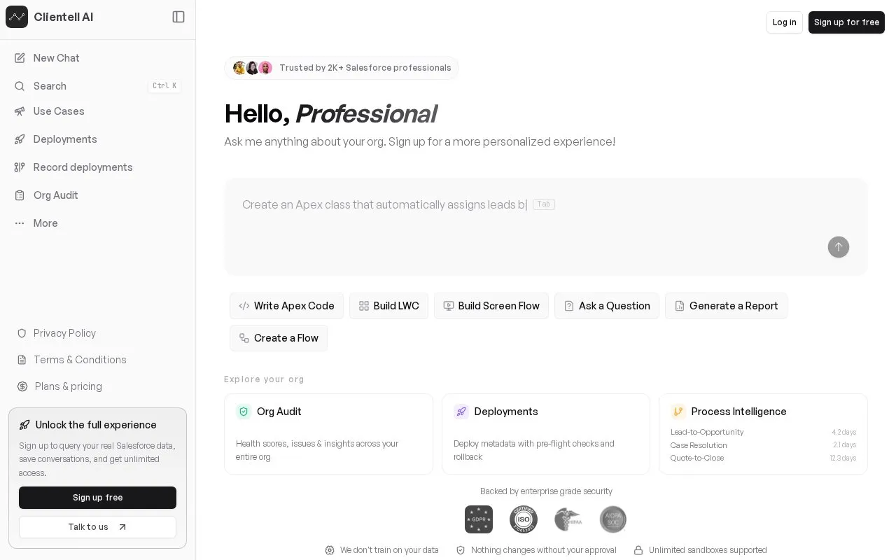 Clientell AI homepage screenshot