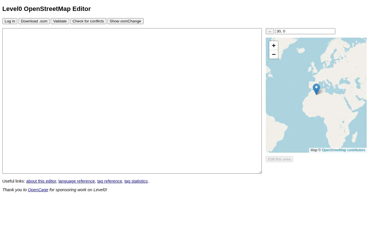 Advanced Editor homepage screenshot