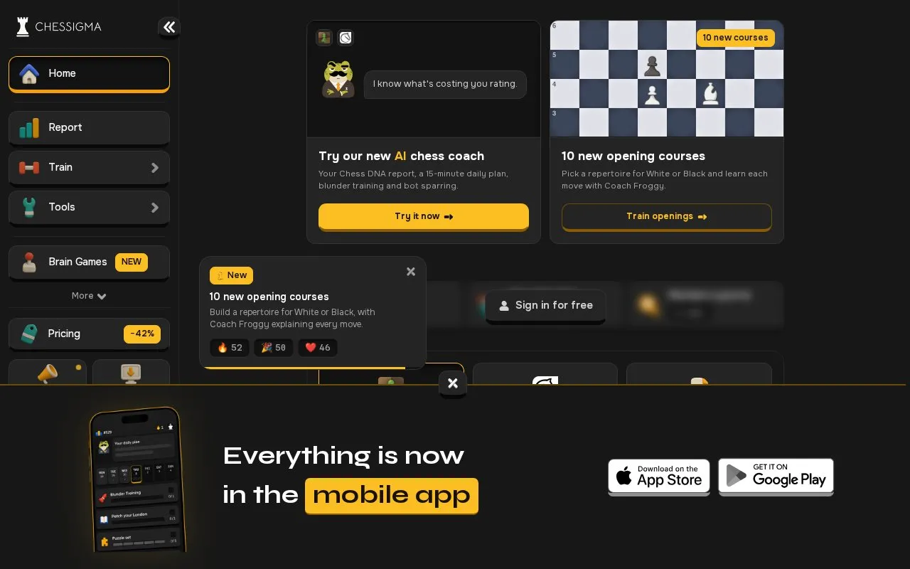 Chessigma homepage screenshot
