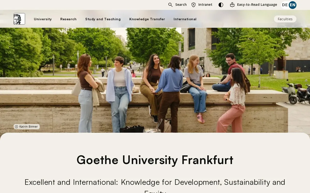 Johann Wolfgang Goethe-Universitat Frankfurt am Main homepage screenshot