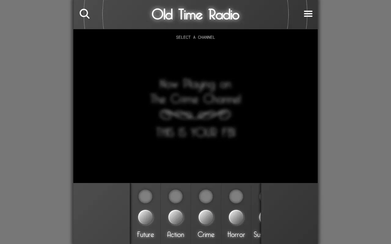 Old Time Radio homepage screenshot