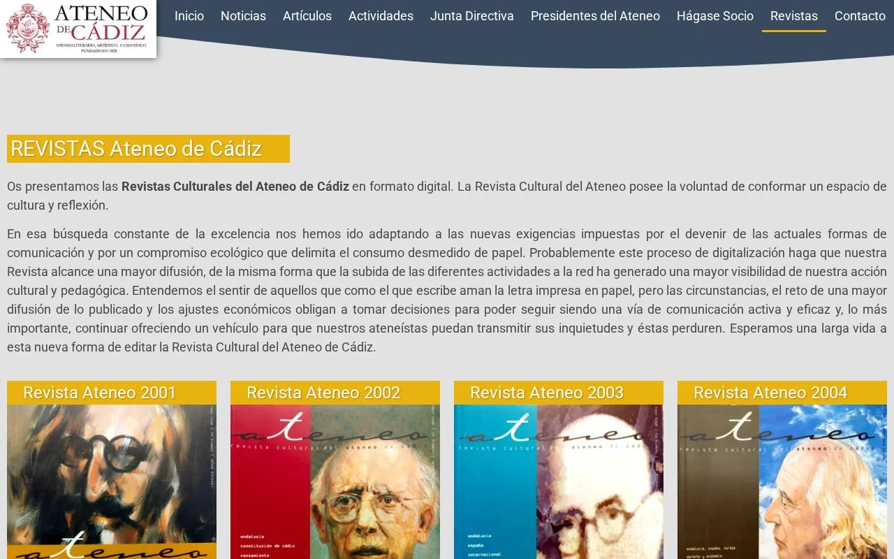 Ateneo homepage screenshot