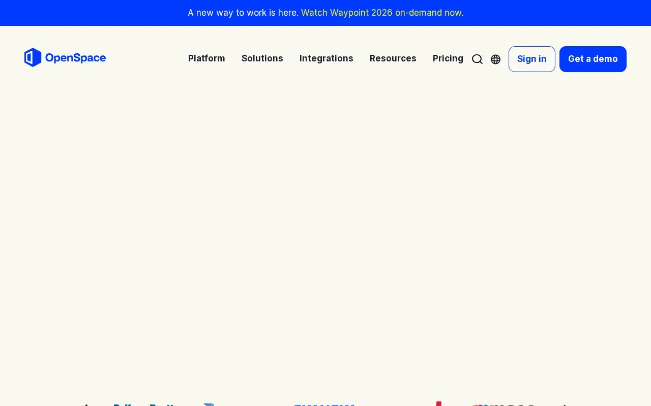 OpenSpace homepage screenshot