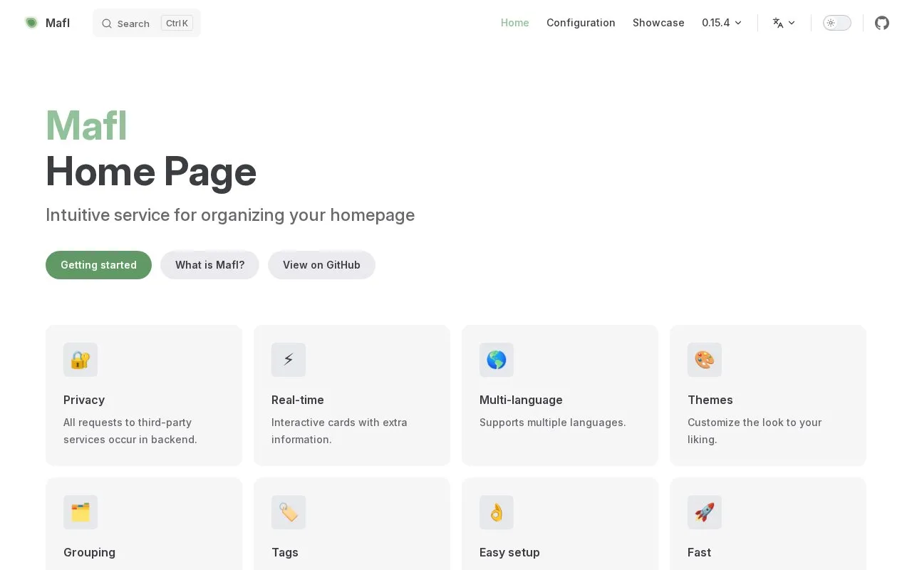 mafl homepage screenshot