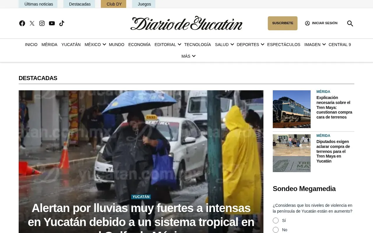 Diario de Yucatán homepage screenshot