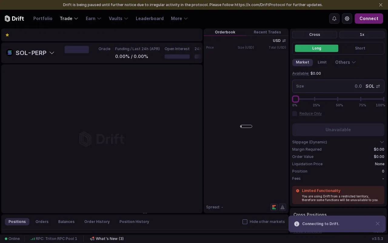 Drift Staked SOL homepage screenshot