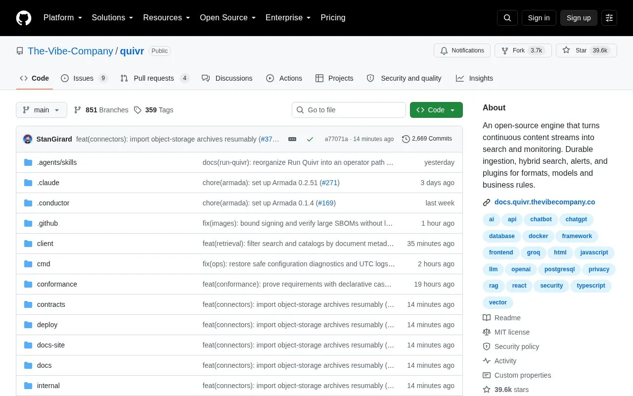 quivr homepage screenshot