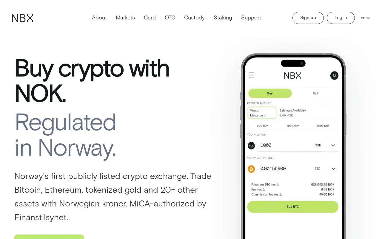NBX homepage screenshot