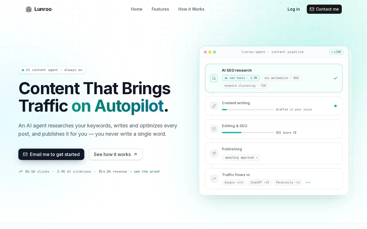 Lunroo homepage screenshot