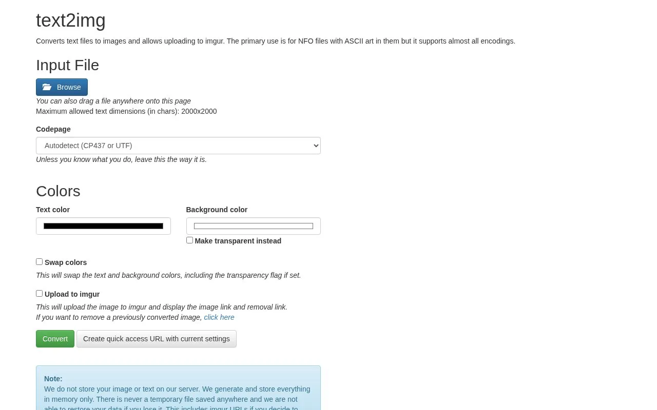text2img homepage screenshot