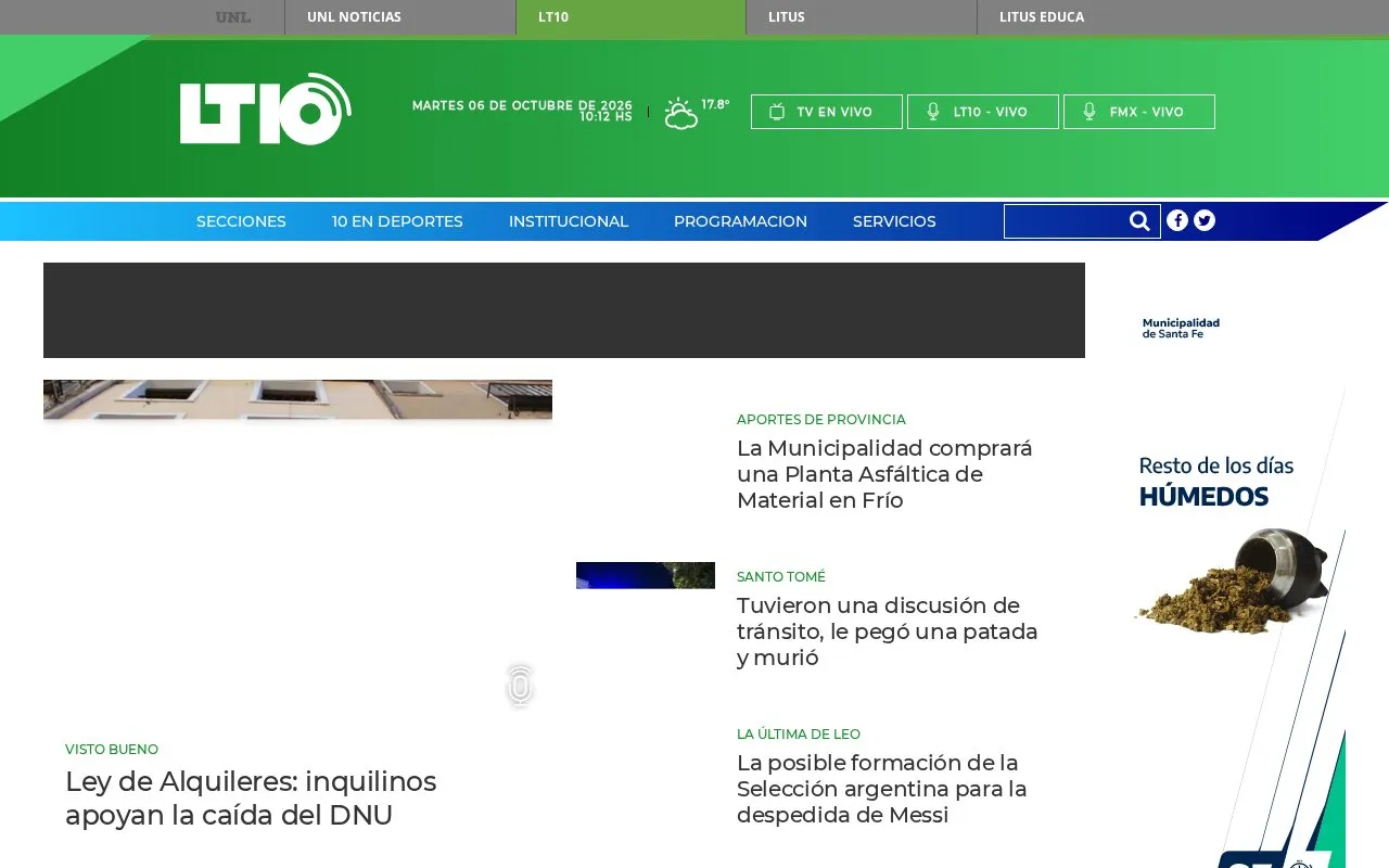 LT 10 homepage screenshot