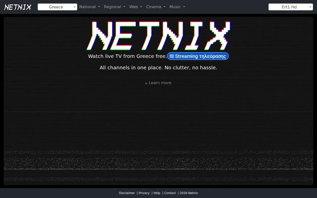 Netnix homepage screenshot