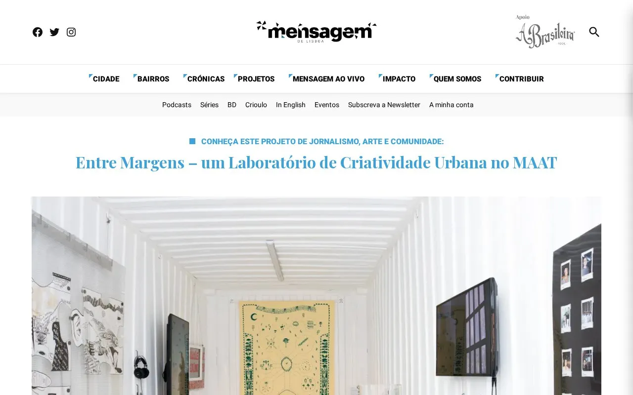 Mensagem de Lisboa homepage screenshot