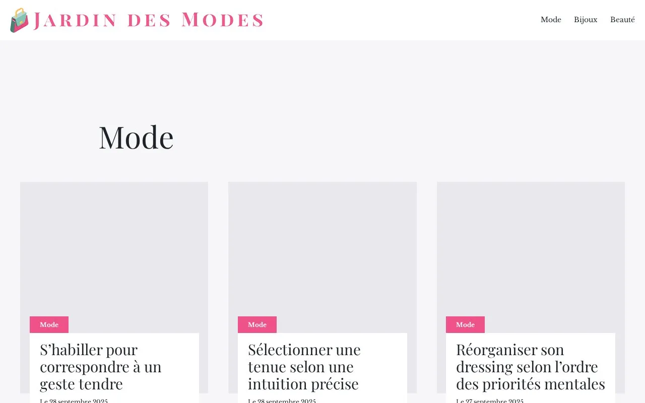 Jardin des Modes homepage screenshot