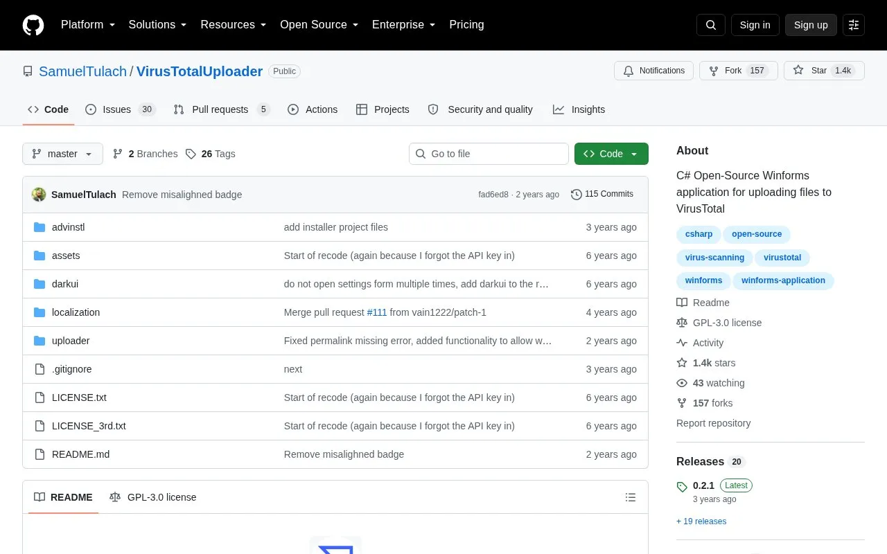 Uploader homepage screenshot