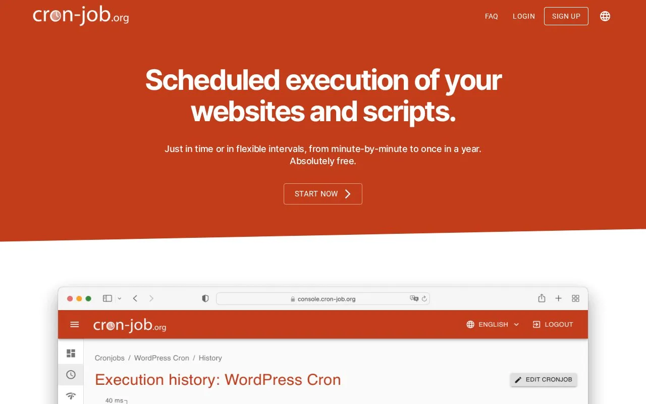 cron-job homepage screenshot