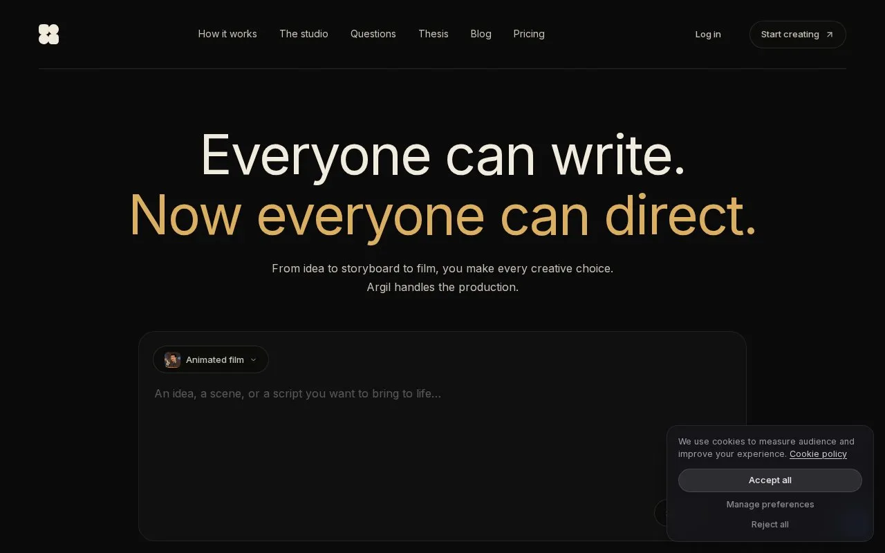 Argil homepage screenshot