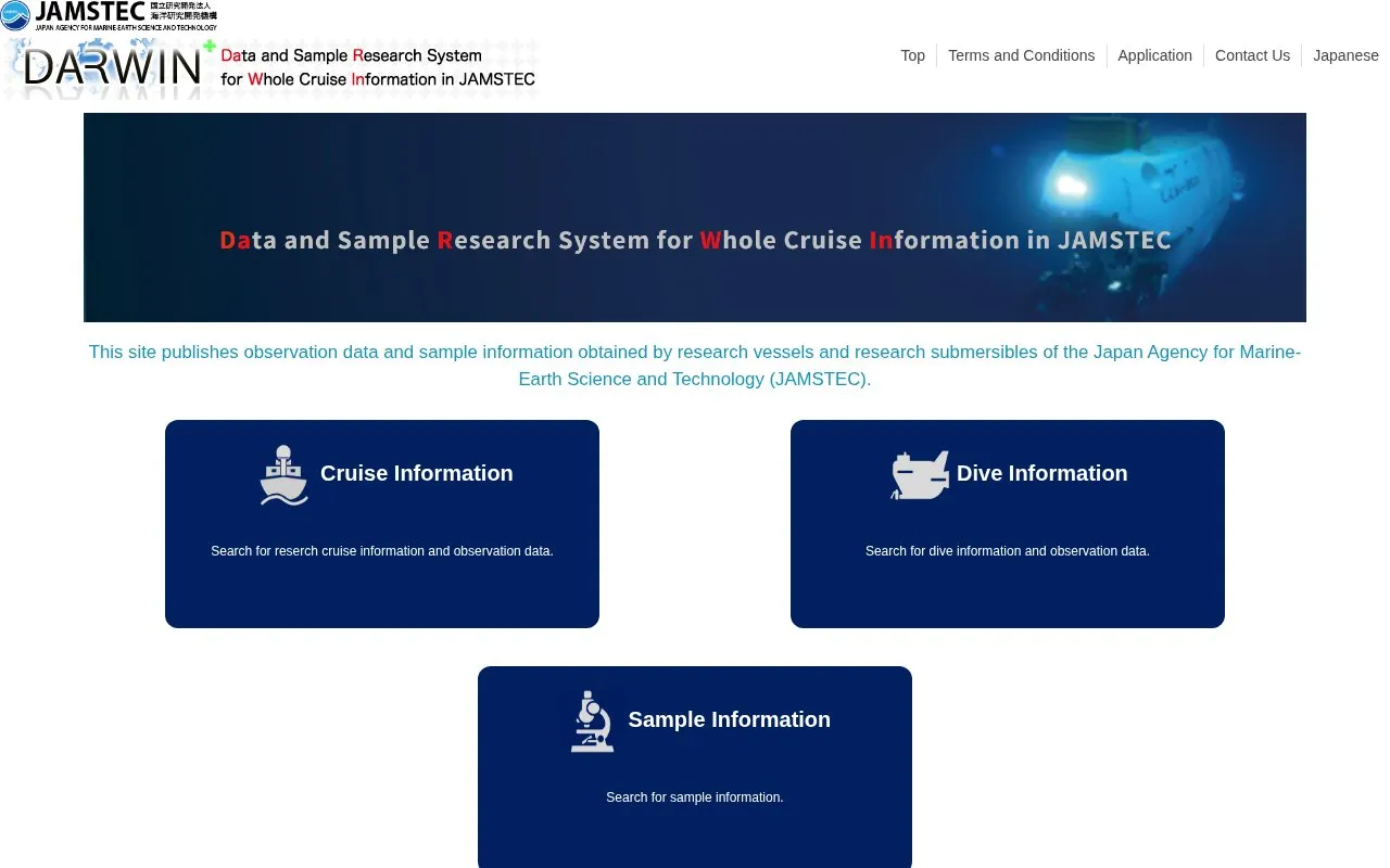 DARWIN homepage screenshot