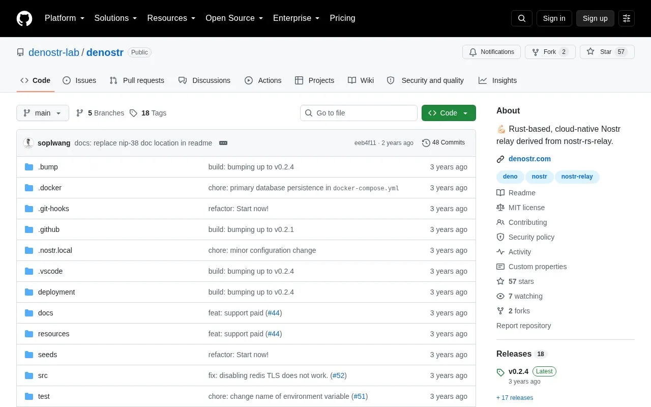 Denostr homepage screenshot