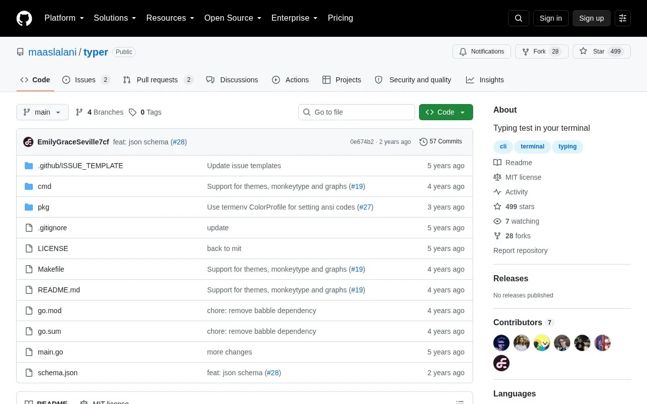 typer homepage screenshot
