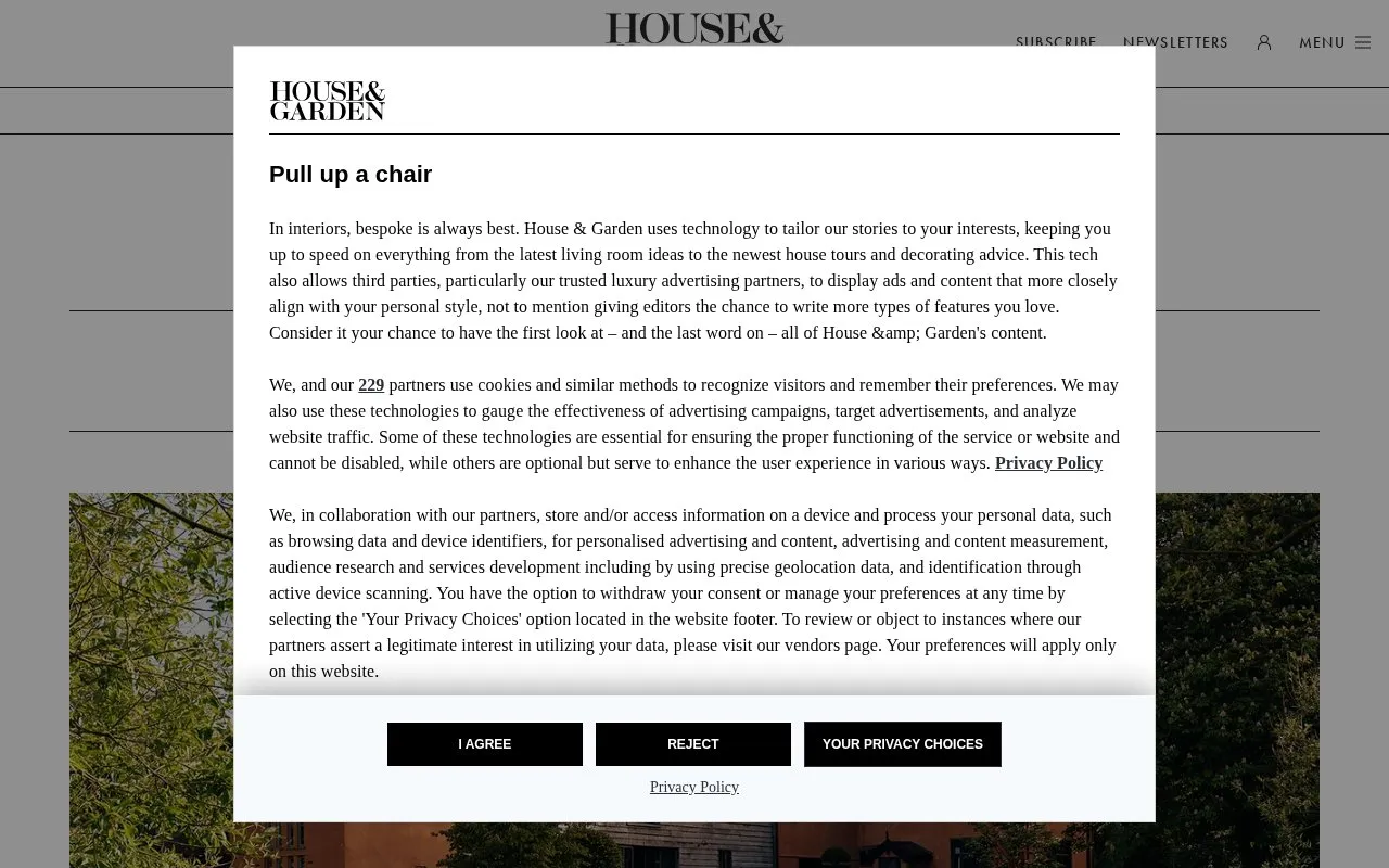 House & Garden homepage screenshot