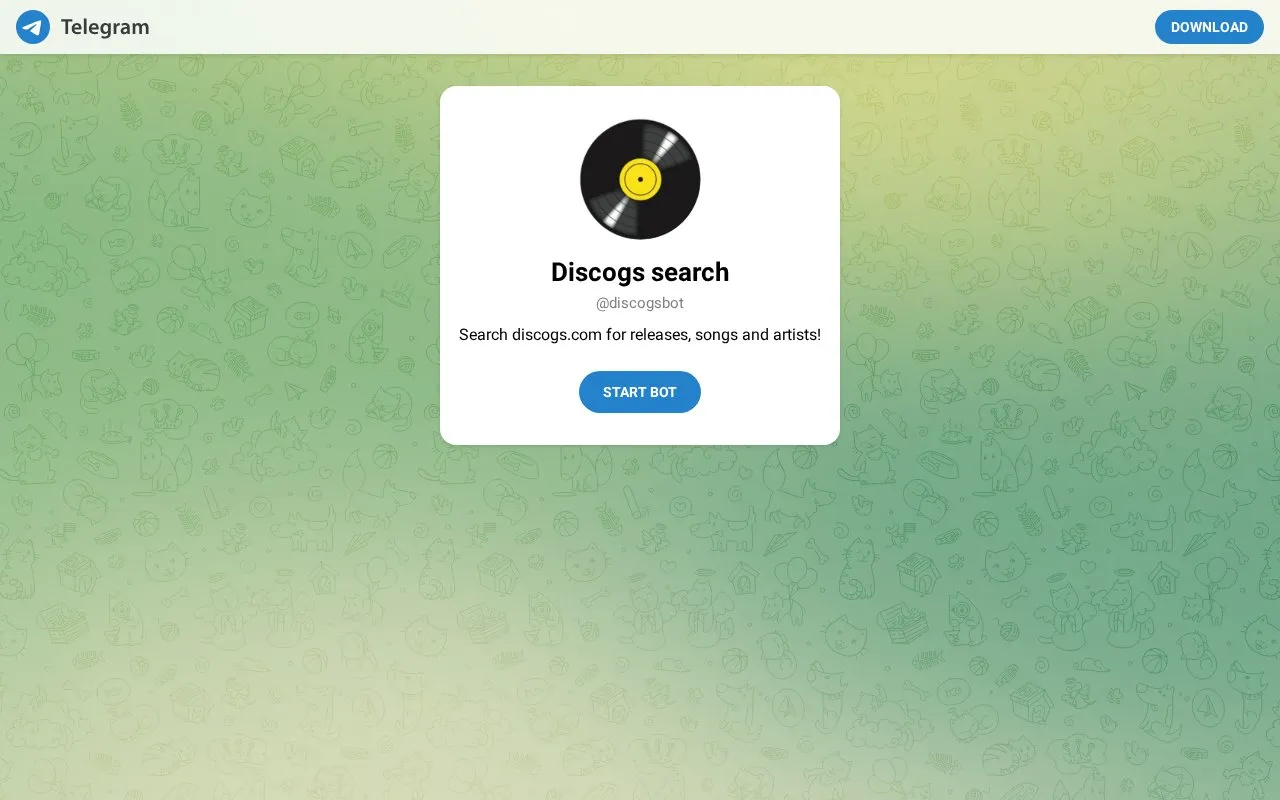 @discogsbot homepage screenshot
