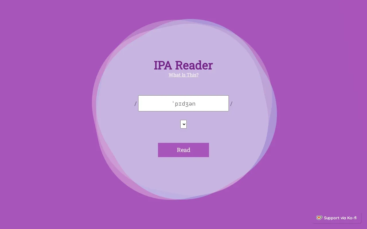 IPA Reader homepage screenshot