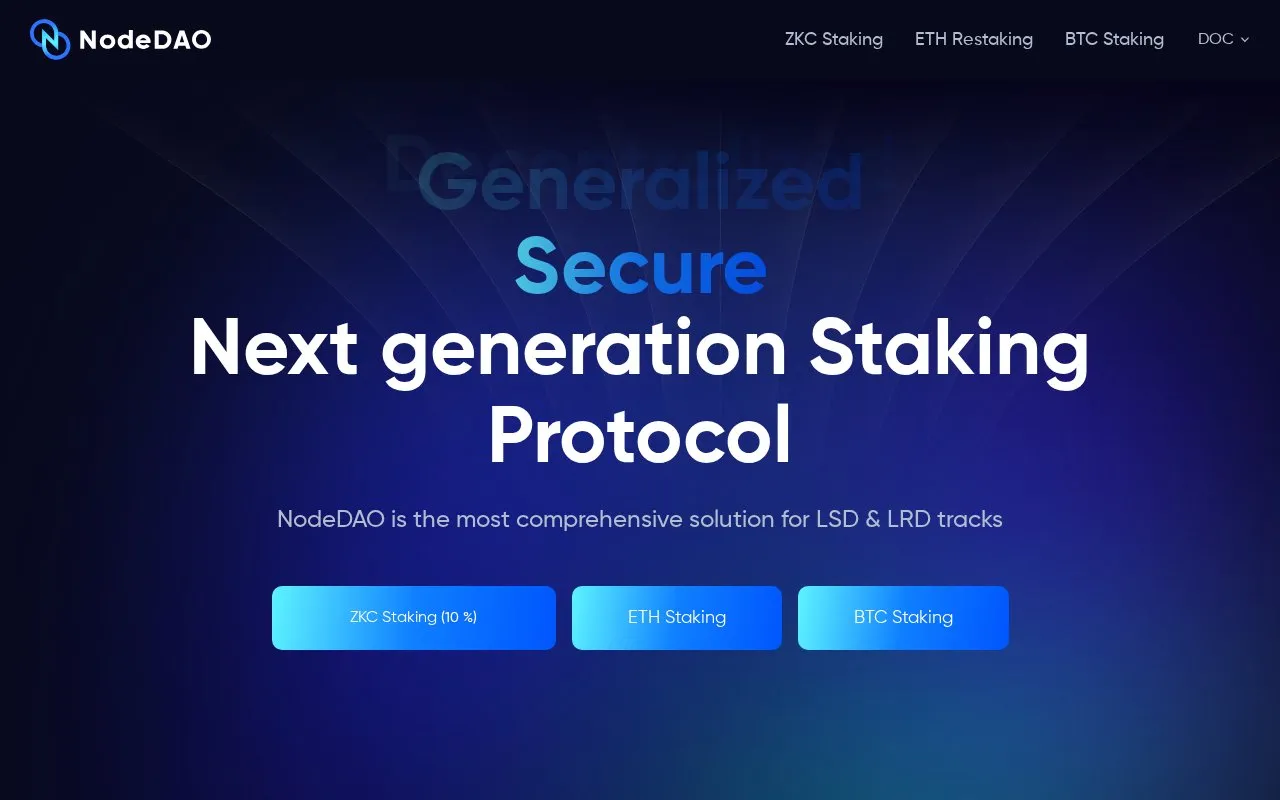 NodeDAO homepage screenshot